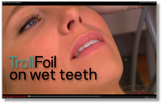 TrollFoil Articulating Foil on wet teeth